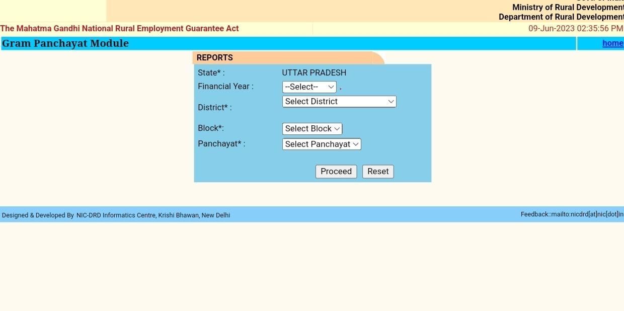NREGA Gram Panchayat Login UP