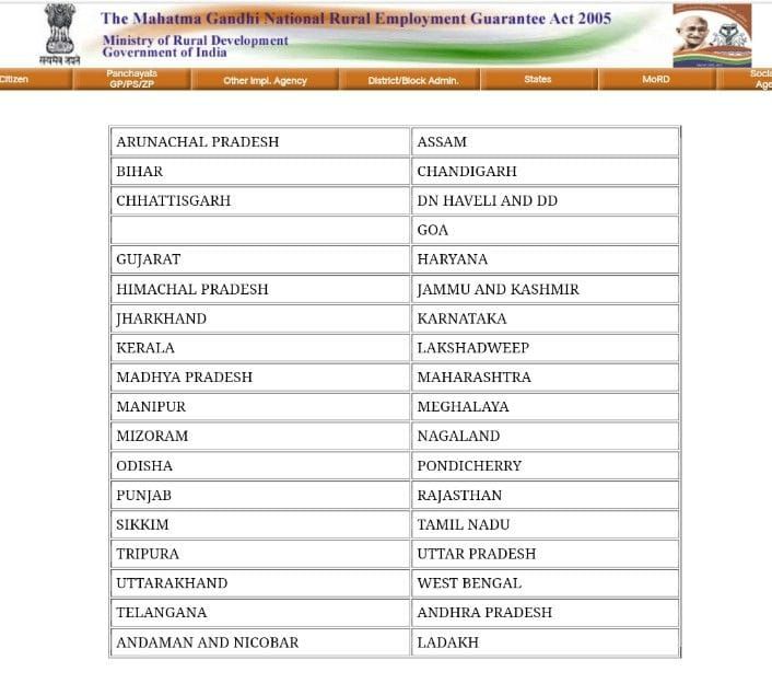 State List NREGA